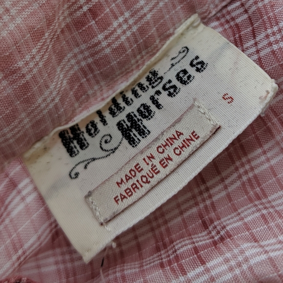 ANTHRO Holding Horses Tie Dye Plaid Pullover Sz S - Picture 13 of 14